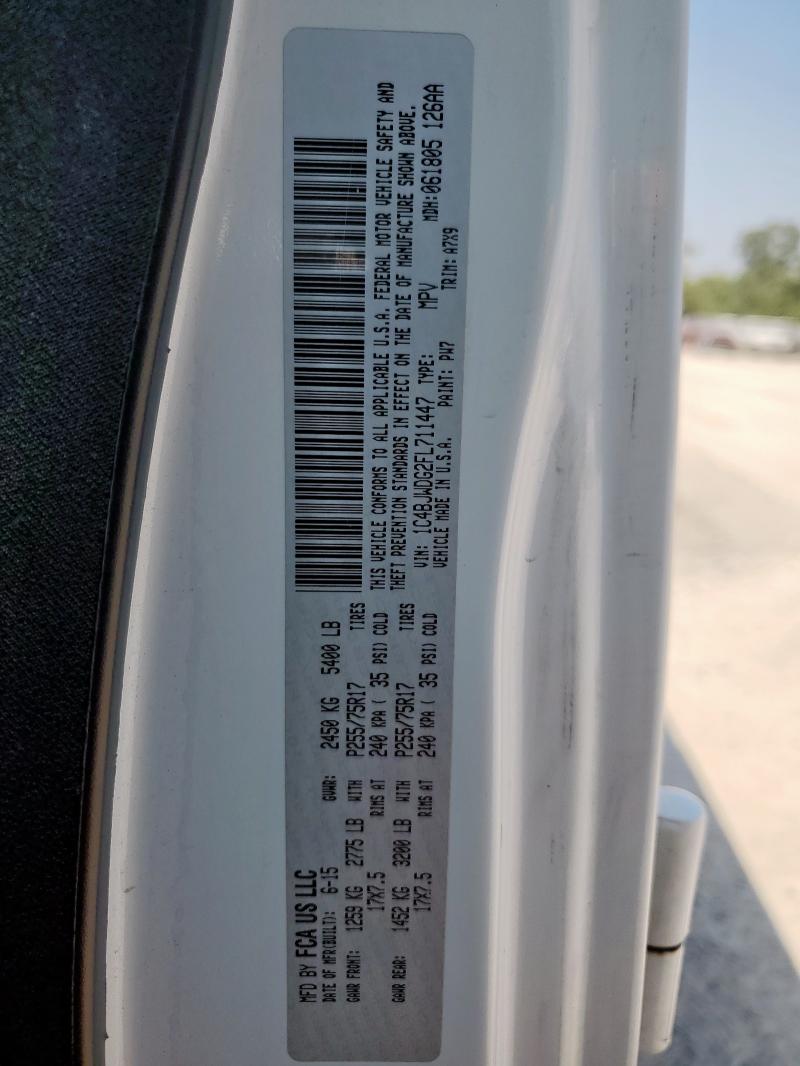 1C4BJWDG2FL711447 - 2015 JEEP WRANGLER U SPORT WHITE photo 14