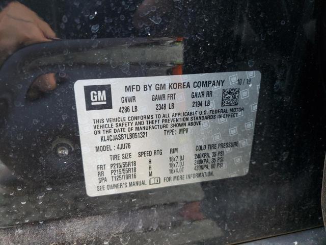 KL4CJASB7LB051321 - 2020 BUICK ENCORE PREFERRED BLACK photo 13