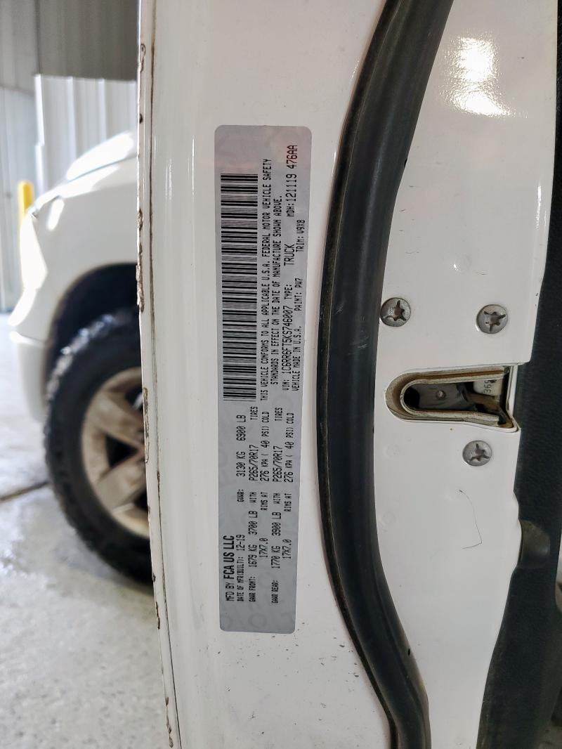 1C6RR6FT5KS746007 - 2019 RAM 1500 CLASS TRADESMAN Weiß Foto 12