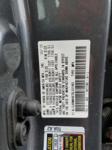 5J6RM4H57EL027490 - 2014 HONDA CR-V EX SILVER photo 13