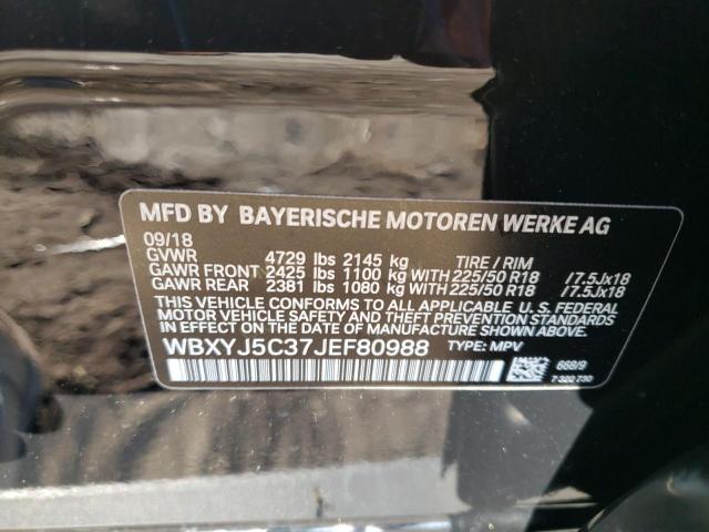 WBXYJ5C37JEF80988 - 2018 BMW X2 XDRIVE28I BLACK photo 12