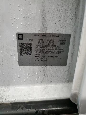 1G1ZD5ST1NF184684 - 2022 CHEVROLET MALIBU LT WHITE photo 12