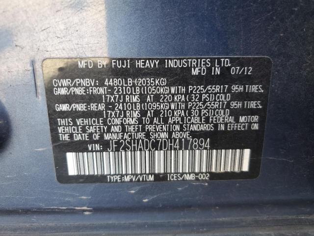 JF2SHADC7DH417894 - 2013 SUBARU FORESTER 2.5X PREMIUM Mavi foto 13