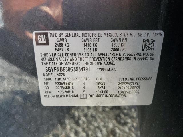 3GYFNBE38GS534791 - 2016 CADILLAC SRX LUXURY COLLECTION CHARCOAL photo 13