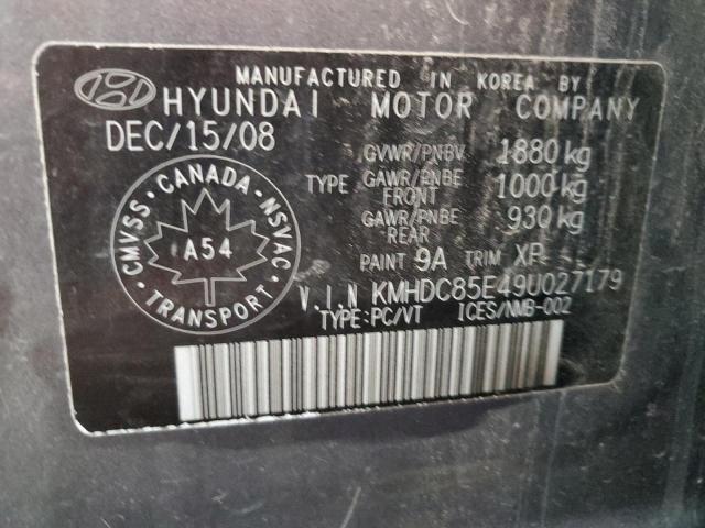 KMHDC85E49U027179 - 2009 HYUNDAI ELANTRA TO CHARCOAL photo 12