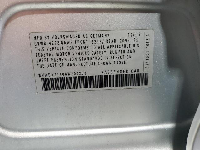 WVWDA71K08W200263 - 2008 VOLKSWAGEN RABBIT Gümüş foto 12