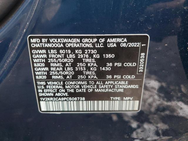 1V2KR2CA9PC506738 - 2023 VOLKSWAGEN ATLAS SE BLUE photo 13