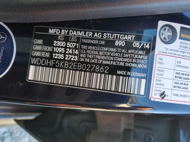 WDDHF5KB2EB027862 - 2014 MERCEDES-BENZ E 350 BLUE photo 12