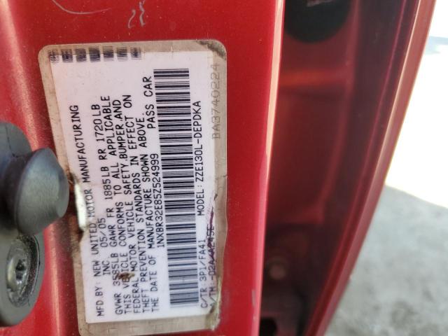 1NXBR32E85Z524999 - 2005 TOYOTA COROLLA CE RED photo 12