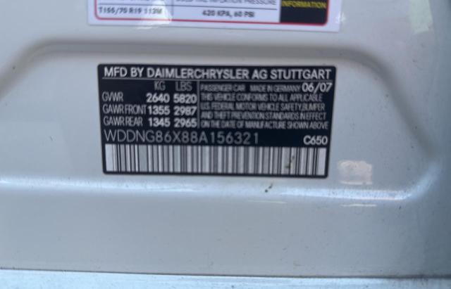 WDDNG86X88A156321 - 2008 MERCEDES-BENZ S 550 4MATIC WHITE photo 10