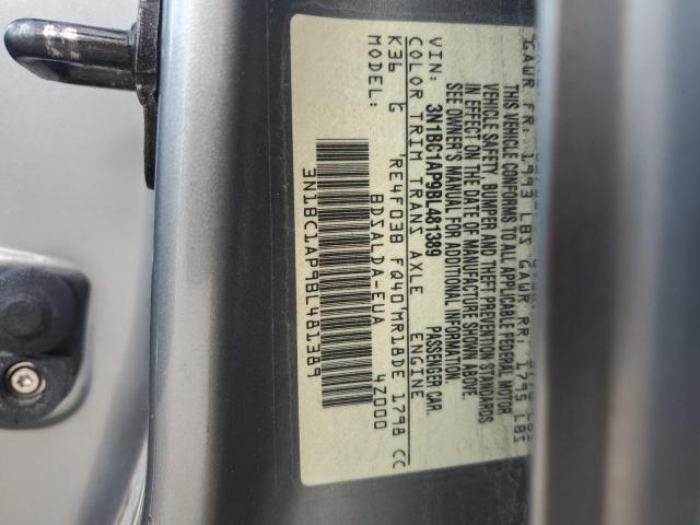 3N1BC1AP9BL481389 - 2011 NISSAN VERSA S GRAY photo 13