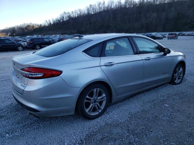 3FA6P0LU7JR138128 - 2018 FORD FUSION SE HYBRID SILVER photo 3