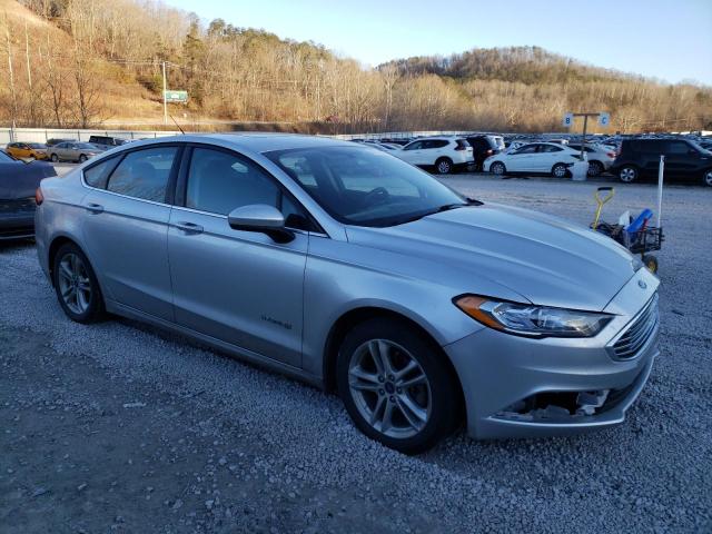 3FA6P0LU7JR138128 - 2018 FORD FUSION SE HYBRID SILVER photo 4