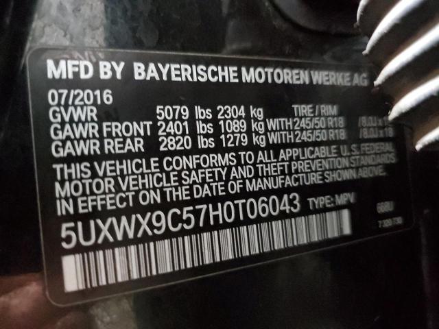 5UXWX9C57H0T06043 - 2017 BMW X3 XDRIVE28I BLACK photo 12