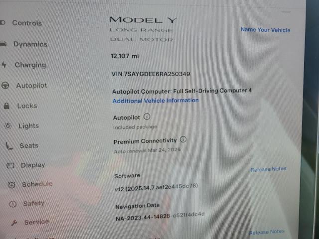 7SAYGDEE6RA250349 - 2024 TESLA MODEL Y CHARCOAL photo 9