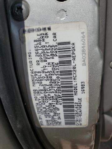 4T1BF28B2YU034336 - 2000 TOYOTA AVALON XL SILVER photo 13