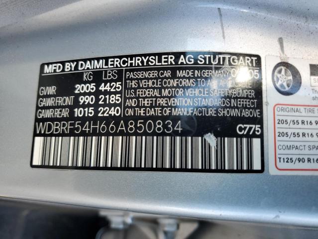 WDBRF54H66A850834 - 2006 MERCEDES-BENZ C 280 SILVER photo 12