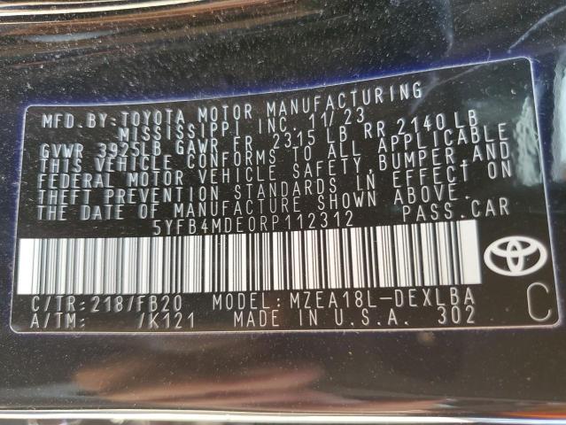 5YFB4MDE0RP112312 - 2024 TOYOTA COROLLA LE Qara foto 12