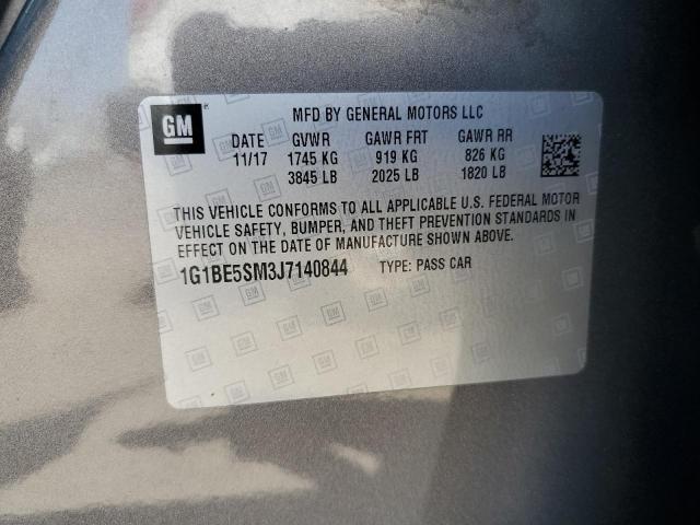 1G1BE5SM3J7140844 - 2018 CHEVROLET CRUZE LT GRAY photo 12