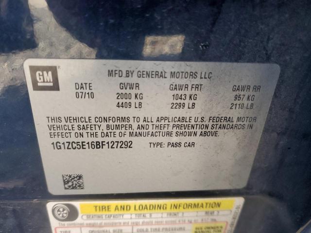 1G1ZC5E16BF127292 - 2011 CHEVROLET MALIBU 1LT 蓝色 照片 12