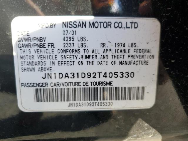 JN1DA31D92T405330 - 2002 NISSAN MAXIMA GLE BLACK photo 12