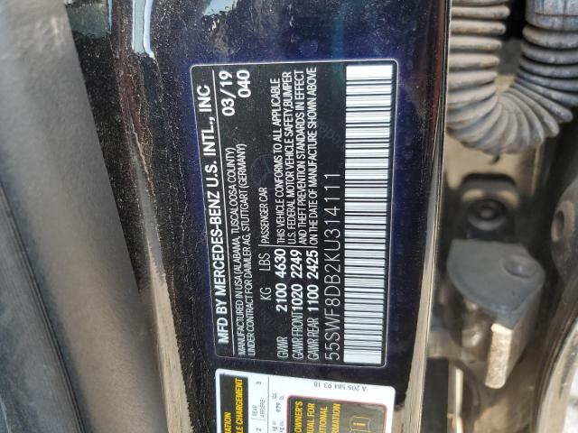 55SWF8DB2KU314111 - 2019 MERCEDES-BENZ C 300 BLACK photo 13