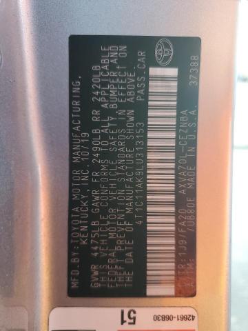 4T1C11AK9LU313153 - 2020 TOYOTA CAMRY LE SILVER photo 13