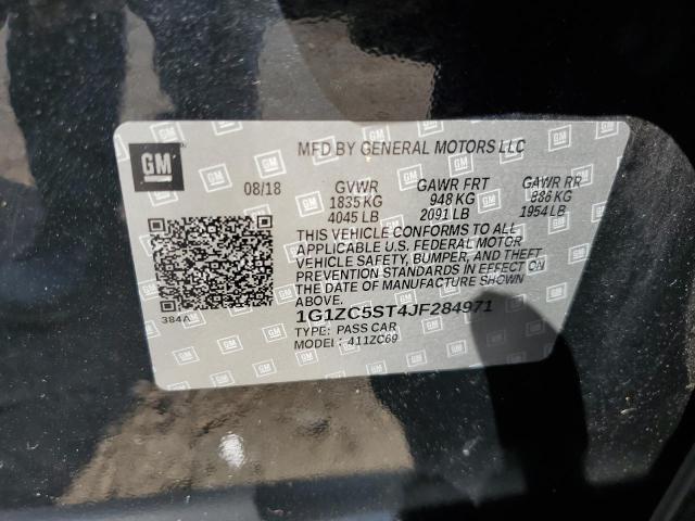 1G1ZC5ST4JF284971 - 2018 CHEVROLET MALIBU LS Siyah fotoğraf 12