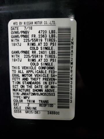 JN8AT2MV8JW352503 - 2018 NISSAN ROGUE S BLACK photo 13