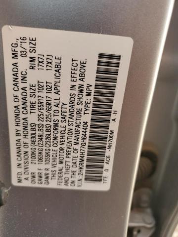 2HKRM4H77GH644404 - 2016 HONDA CR-V EXL ვერცხლისფერი ფოტო 13