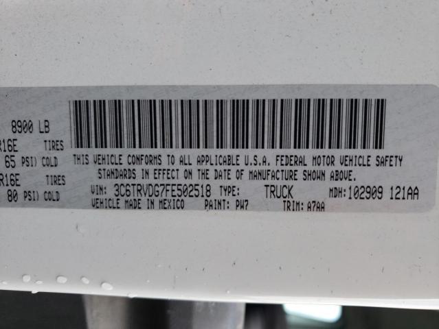 3C6TRVDG7FE502518 - 2015 RAM PROMASTER 2500 HIGH თეთრი ფოტო 13