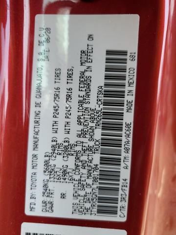 3TYRX5GN7LT001704 - 2020 TOYOTA TACOMA ACCESS CAB أحمر صورة 12