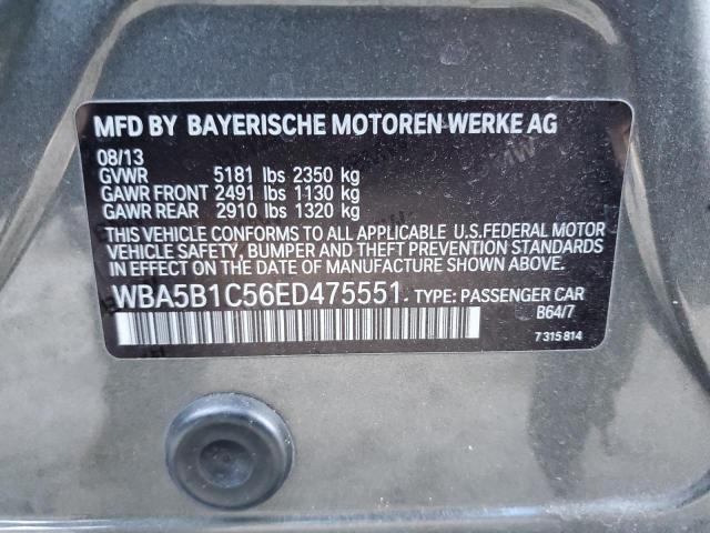 WBA5B1C56ED475551 - 2014 BMW 535 I GRAY photo 12