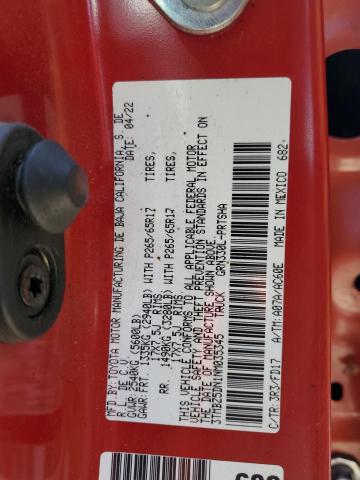 3TMBZ5DN1NM035345 - 2022 TOYOTA TACOMA DOUBLE CAB RED photo 12