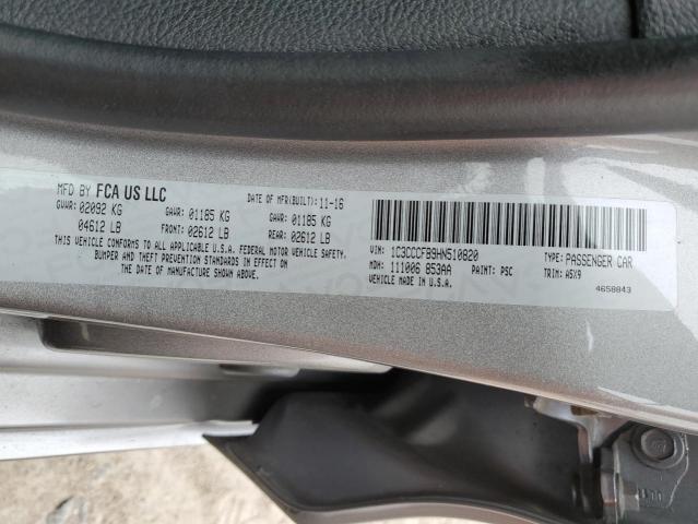 1C3CCCFB9HN510820 - 2017 CHRYSLER 200 LX SILVER photo 12