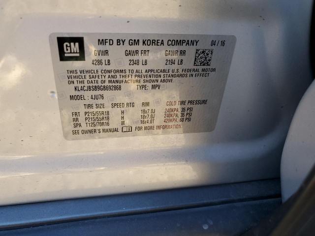 KL4CJBSB9GB692868 - 2016 BUICK ENCORE CONVENIENCE 银色 照片 12