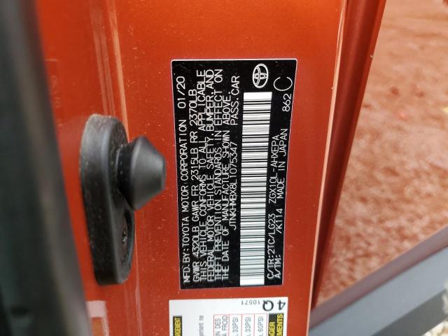 JTNKHMBX8L1075347 - 2020 TOYOTA C-HR XLE ORANGE photo 12