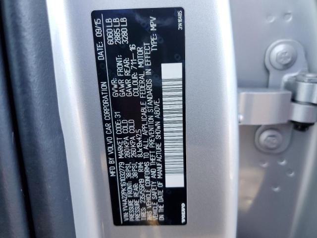 YV4A22PK1G1032779 - 2016 VOLVO XC90 T6 SILVER photo 13