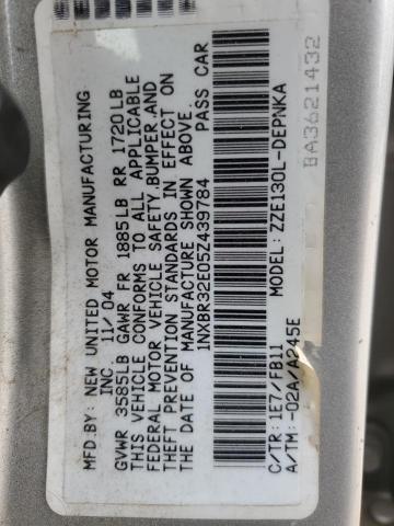 1NXBR32E05Z439784 - 2005 TOYOTA COROLLA CE SILVER photo 12