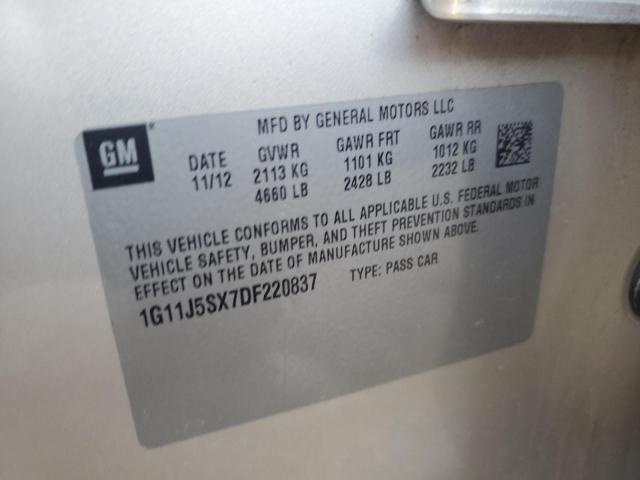 1G11J5SX7DF220837 - 2013 CHEVROLET MALIBU LTZ 银色 照片 13