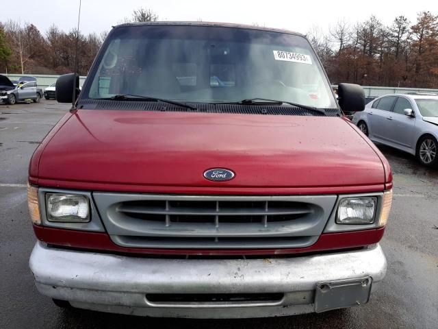 1FTRE14271HA98070 - 2001 FORD ECONOLINE E150 VAN RED photo 5