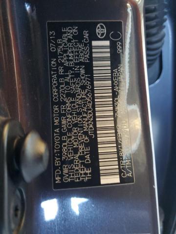 JTDKN3DU4D5676971 - 2013 TOYOTA PRIUS 灰色 照片 12