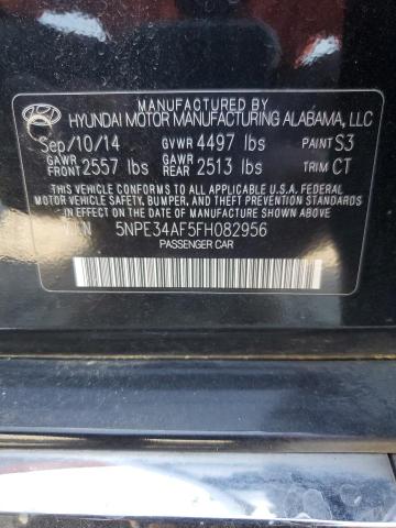 5NPE34AF5FH082956 - 2015 HYUNDAI SONATA SPORT BLACK photo 12