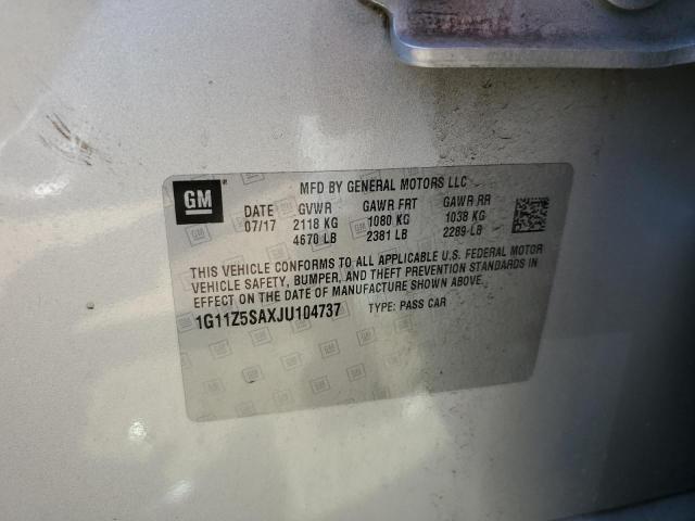 1G11Z5SAXJU104737 - 2018 CHEVROLET IMPALA LS SILVER photo 12