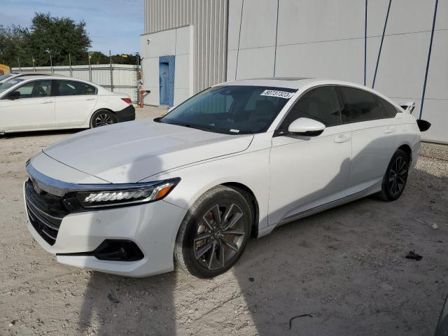 1HGCV1F57MA001610 - 2021 HONDA ACCORD EXL WHITE photo 1