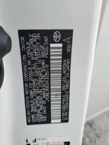 JTDBL40E69J035118 - 2009 TOYOTA COROLLA BASE 白色 照片 12