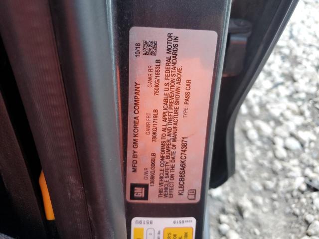 KL8CB6SA6KC743871 - 2019 CHEVROLET SPARK LS Сұр фото 13