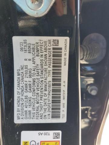 2HGFE1F71PH318979 - 2023 HONDA CIVIC EX BLACK photo 12