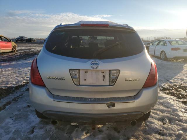 JN8AZ08W96W501143 - 2006 NISSAN MURANO SL SILVER photo 6