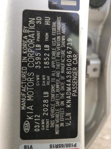 KNADM4A38D6096739 - 2013 KIA RIO LX SILVER photo 12